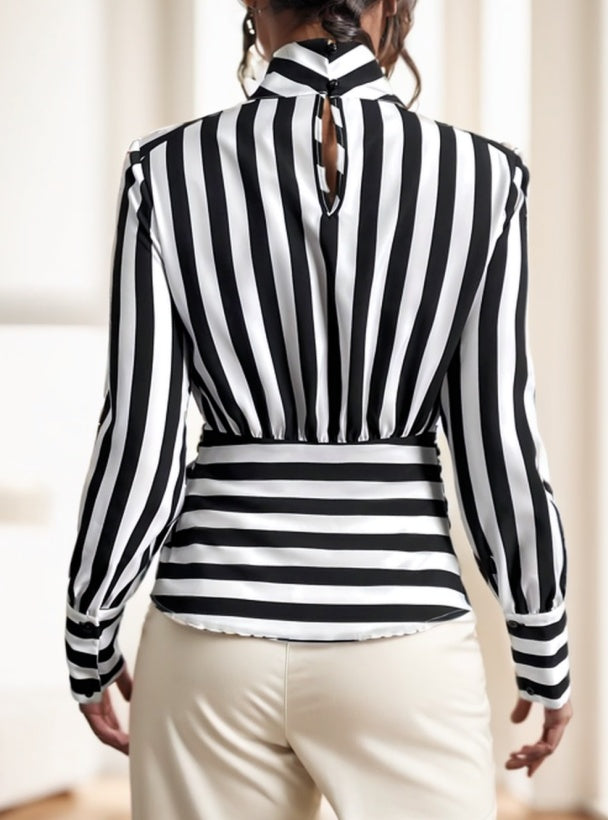 Andrea's™ | Gestreiftes langärmeliges Top