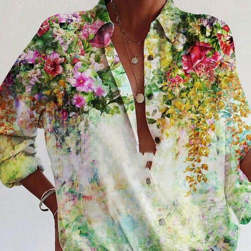 Floral Loose Cardigan Shirt Andrea Serena Women’s Top