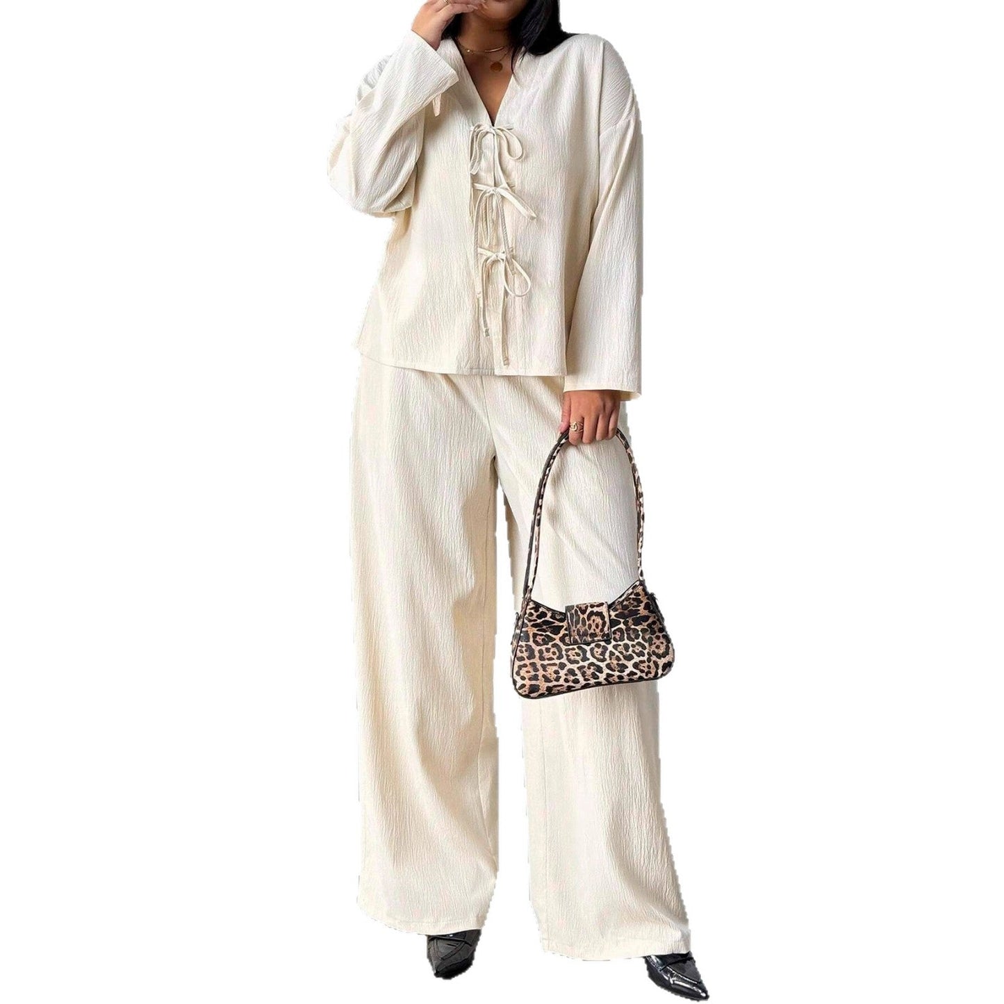 Elegantes Lounge-Set in Apricot von Andrea Serena Womenswear