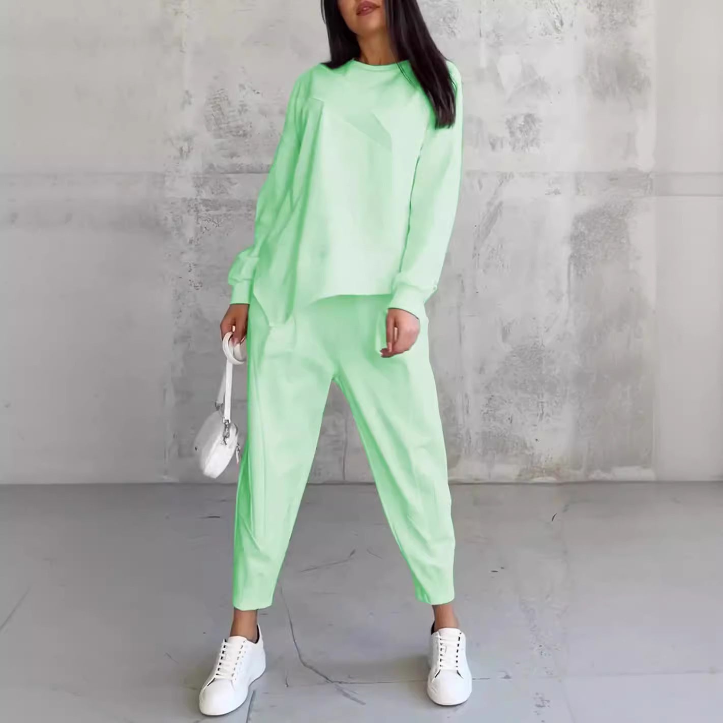 Andrea's™ | Rundhalsausschnitt Lose und langärmelige Pullover Set