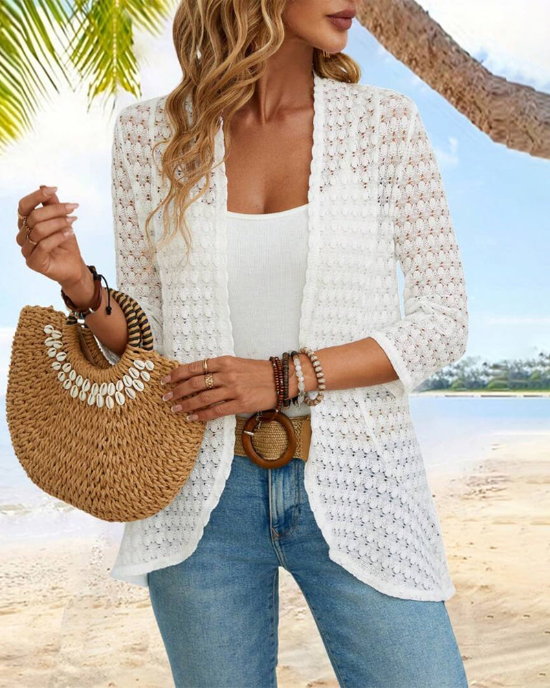 Andrea's™ | Eleganter Mantel aus einfarbiger Spitze