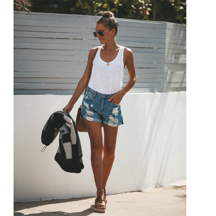 Andrea's™ | Zerrissene Jeansshorts