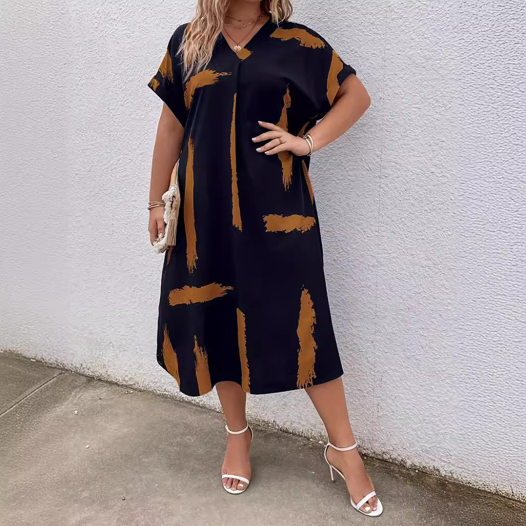 Modernes geometrisches Andrea Serena Dolman Maxikleid