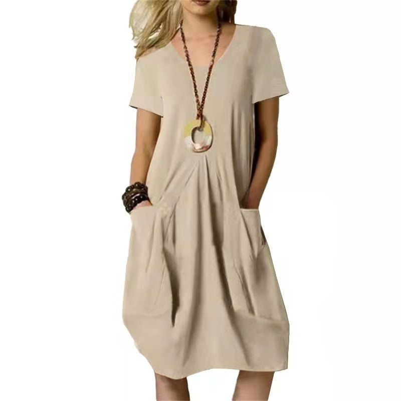 Müheloses Baumwoll-Leinen-Kleid von Andrea Serena