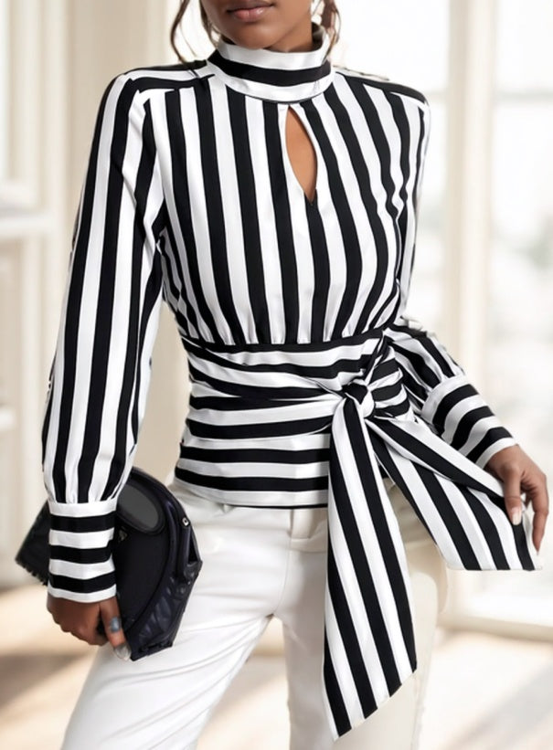 Andrea's™ | Gestreiftes langärmeliges Top