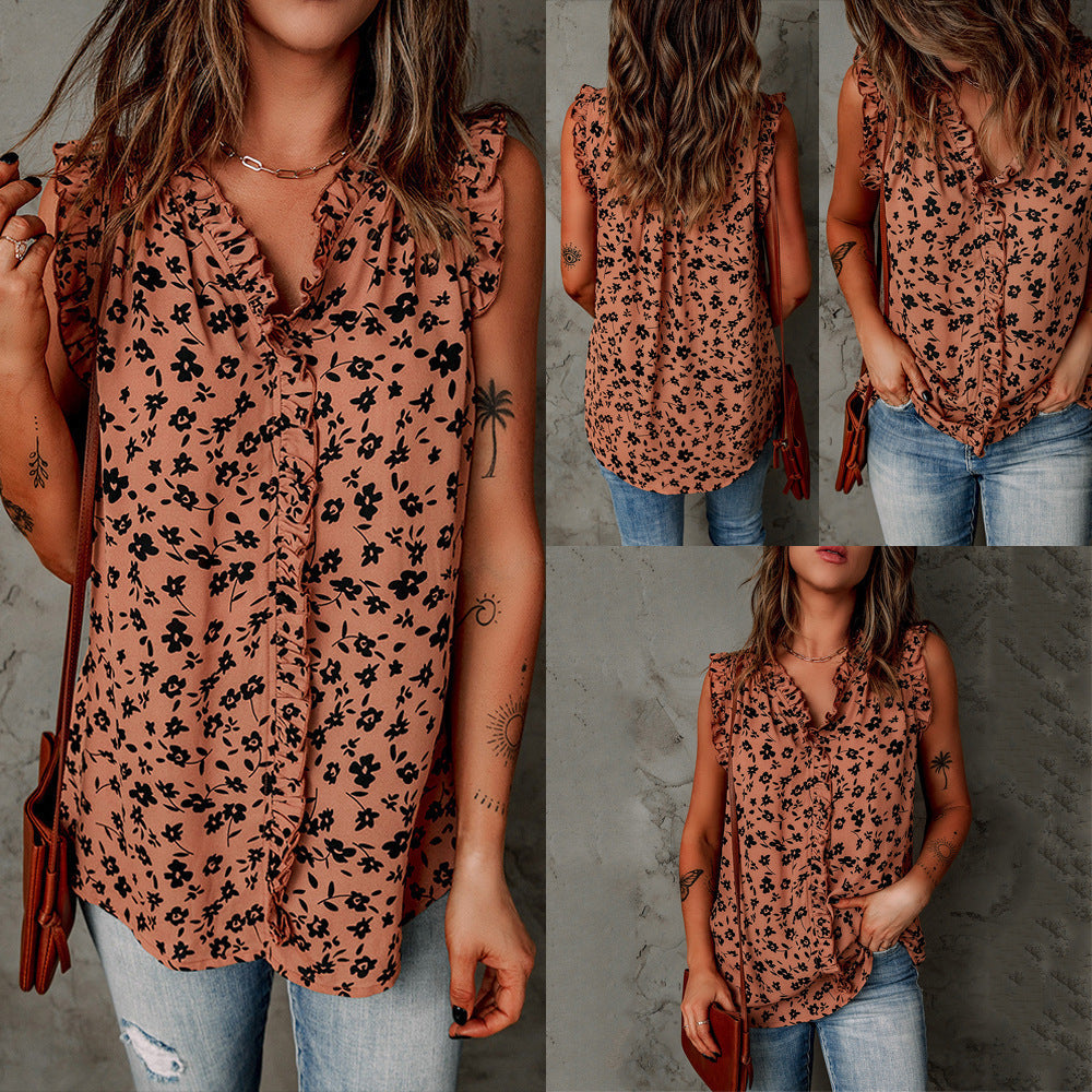 Schicke ärmellose Bluse mit Leopardenmuster von Andrea Serena