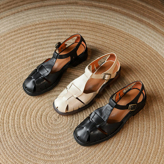 Retro-Römersandalen aus Rindsleder von Andrea Serena