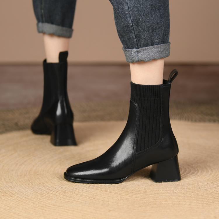 Andrea's™ | Vintage Stiefeletten mit eckiger Spitze & hohem Absatz
