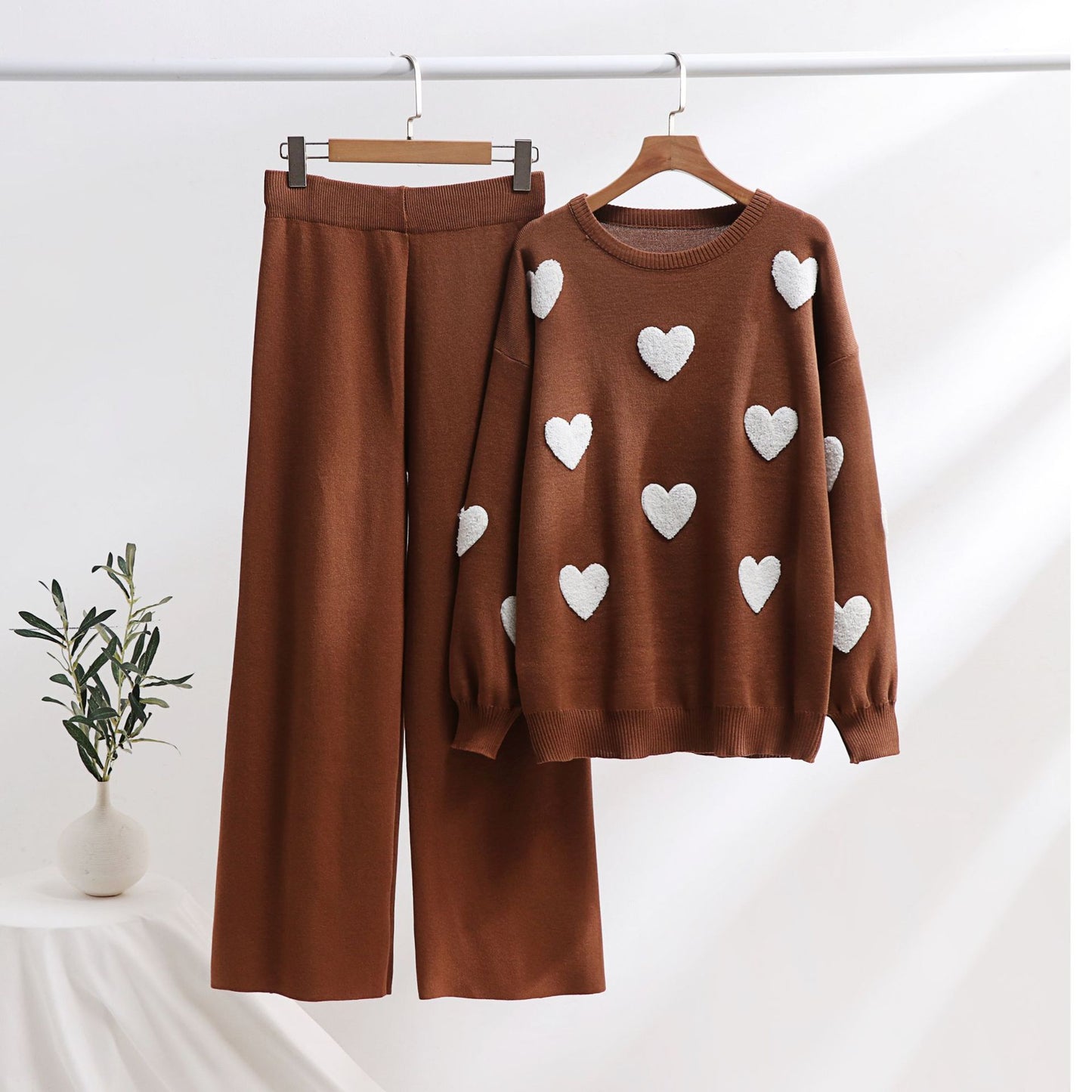 Andrea's™ | Strick-Outfit-Set mit Herzmuster