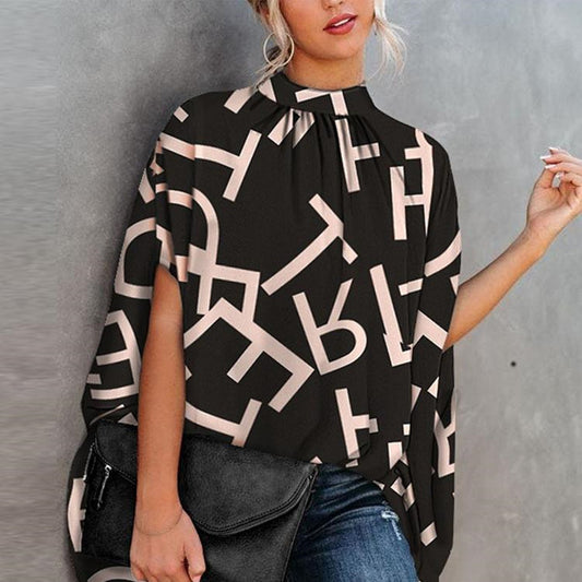 Andrea's™ | Lässig Weit Geschnittene Bedruckte Bluse