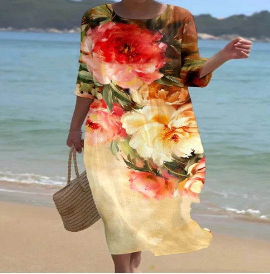Andrea's™ | Bequemes geblümtes Sommer-Maxikleid