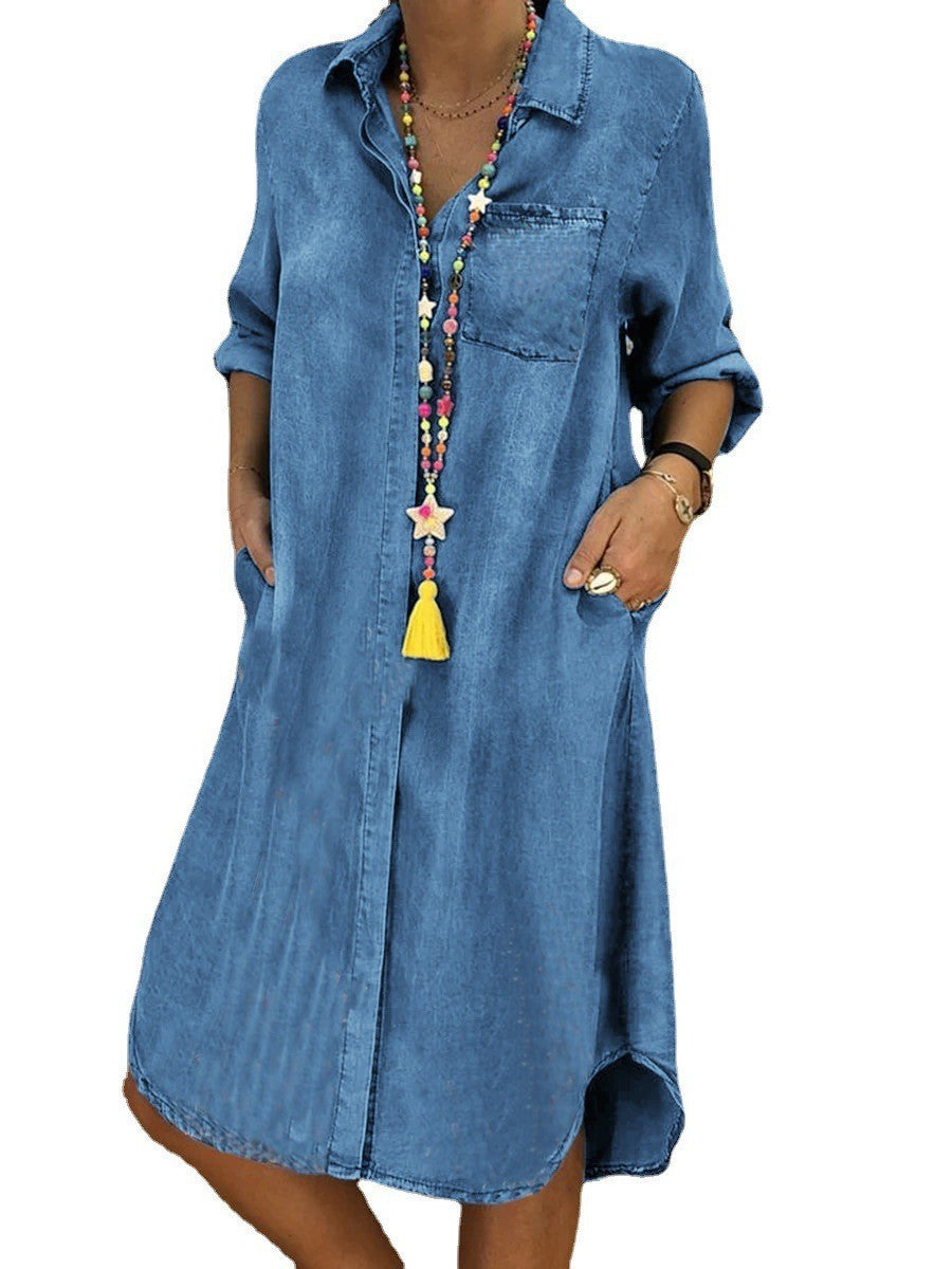 Andrea's™ | Denim Kleid mit Knopfleiste
