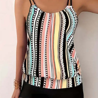 Andrea's™ | Gemusterter Tankini mit Shorts