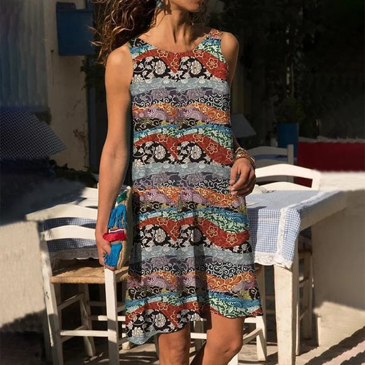 Andrea's™ | V-Ausschnitt Blumiges Minikleid