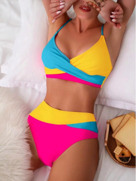 Andrea's™ | Bold Colorblock Crisscross Bikini Set