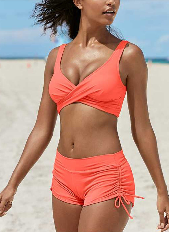 Andrea's™ | Wickel-Bikini-Top mit High-Waist-Shorts