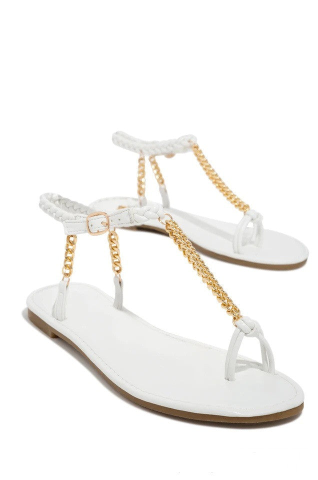 Andrea's™ | Sandalen mit runder Spitze und Metallkette