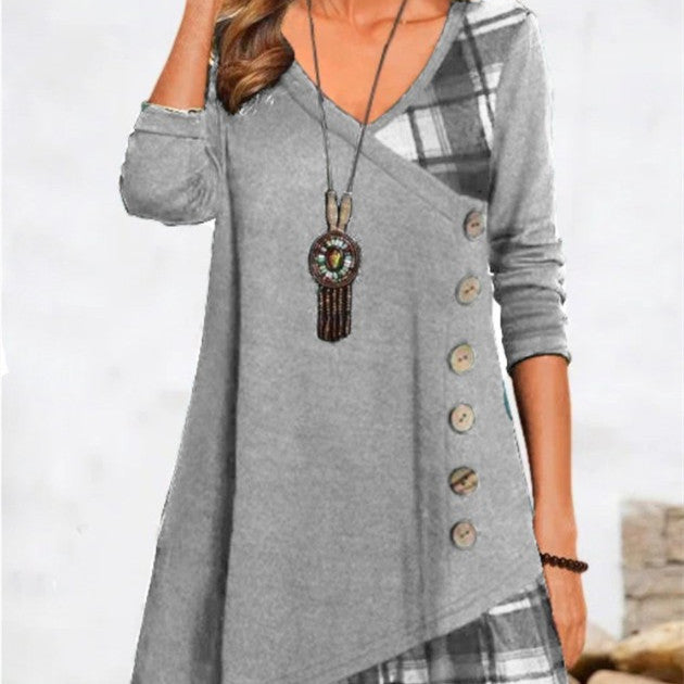 Andrea's™ | Lässiges Langarmshirt mit Patchwork-Design