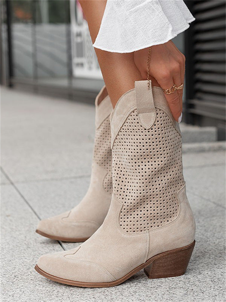 Andrea's™ | Damenstiefel aus Wildleder mit mittlerem Absatz