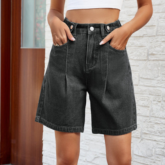 Verstellbare Jeansshorts mit Bund von Andrea Serena für Damen