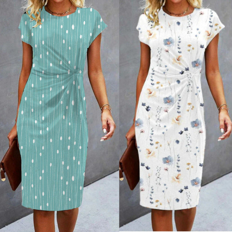 Andrea's™ | Plissiertes Minikleid mit Rundhalsausschnitt