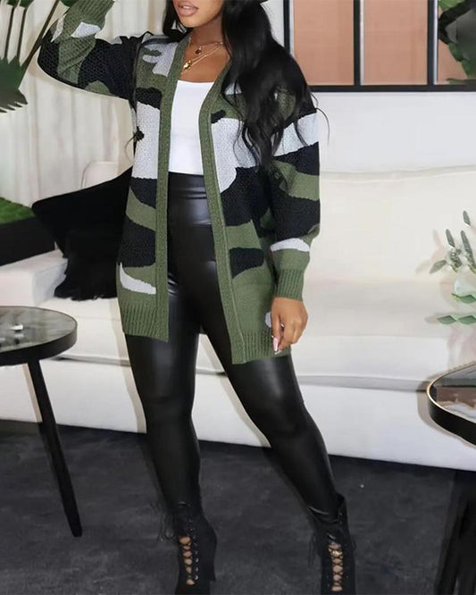 Andrea's™ | Cardigan Jacke Mit Camouflage-Stil Merkmalen