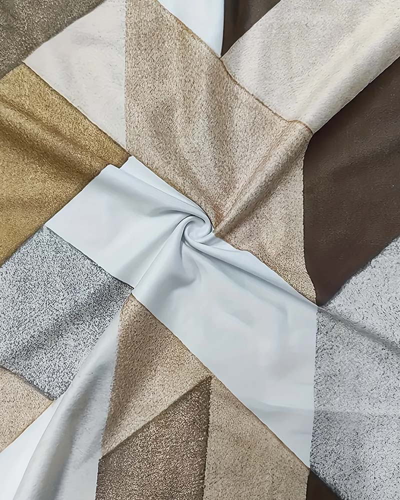 Andrea's™ | T-Shirt Mit Casual Farbblock U-förmigem Halsausschnitt