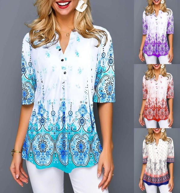 Boho Print Andrea Serena Comfortable Everyday Shirt