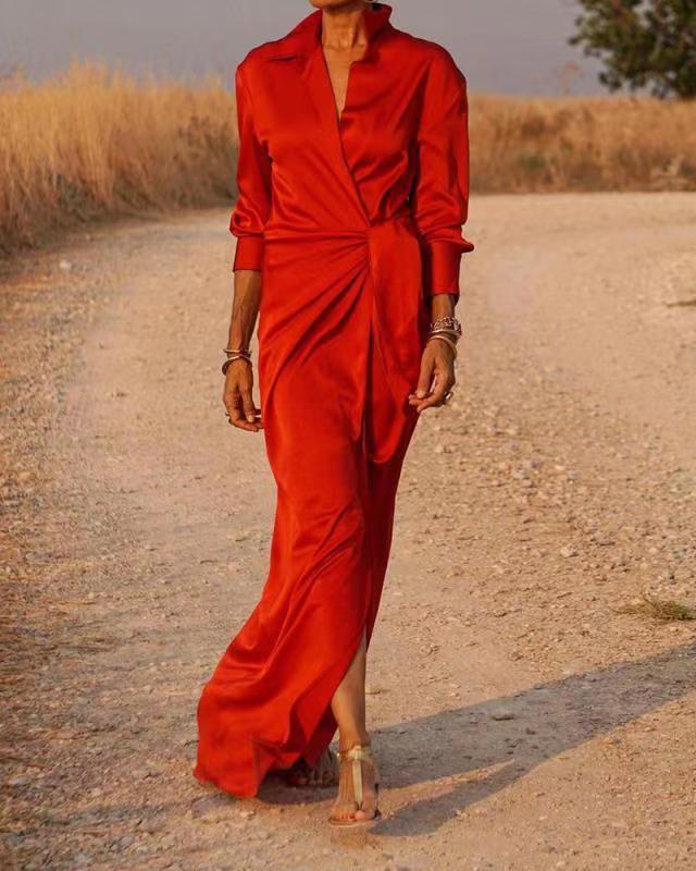 Andrea's™ | Elegantes Maxikleid mit Wickelkragen