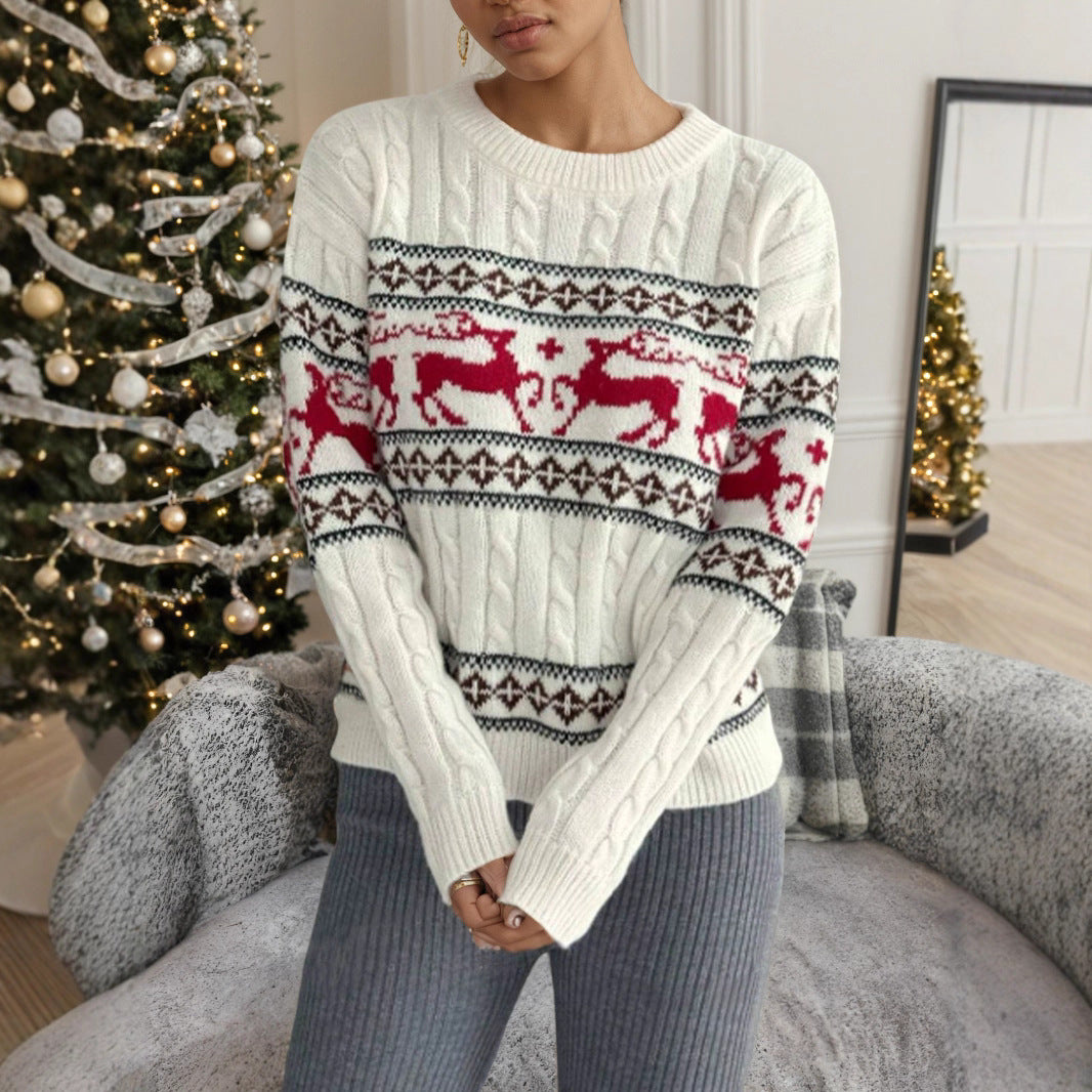 Andrea’s™ | Winter-Rentier-Muster-Weihnachtspullover