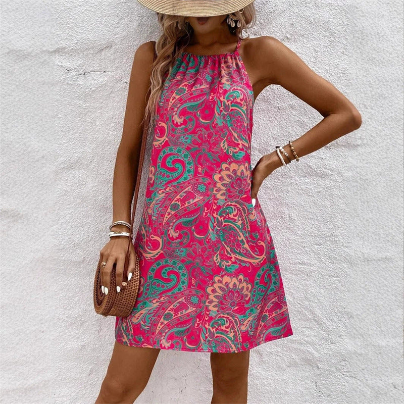 Ärmelloses Kleid mit farbenfrohem Print von Andrea Serena