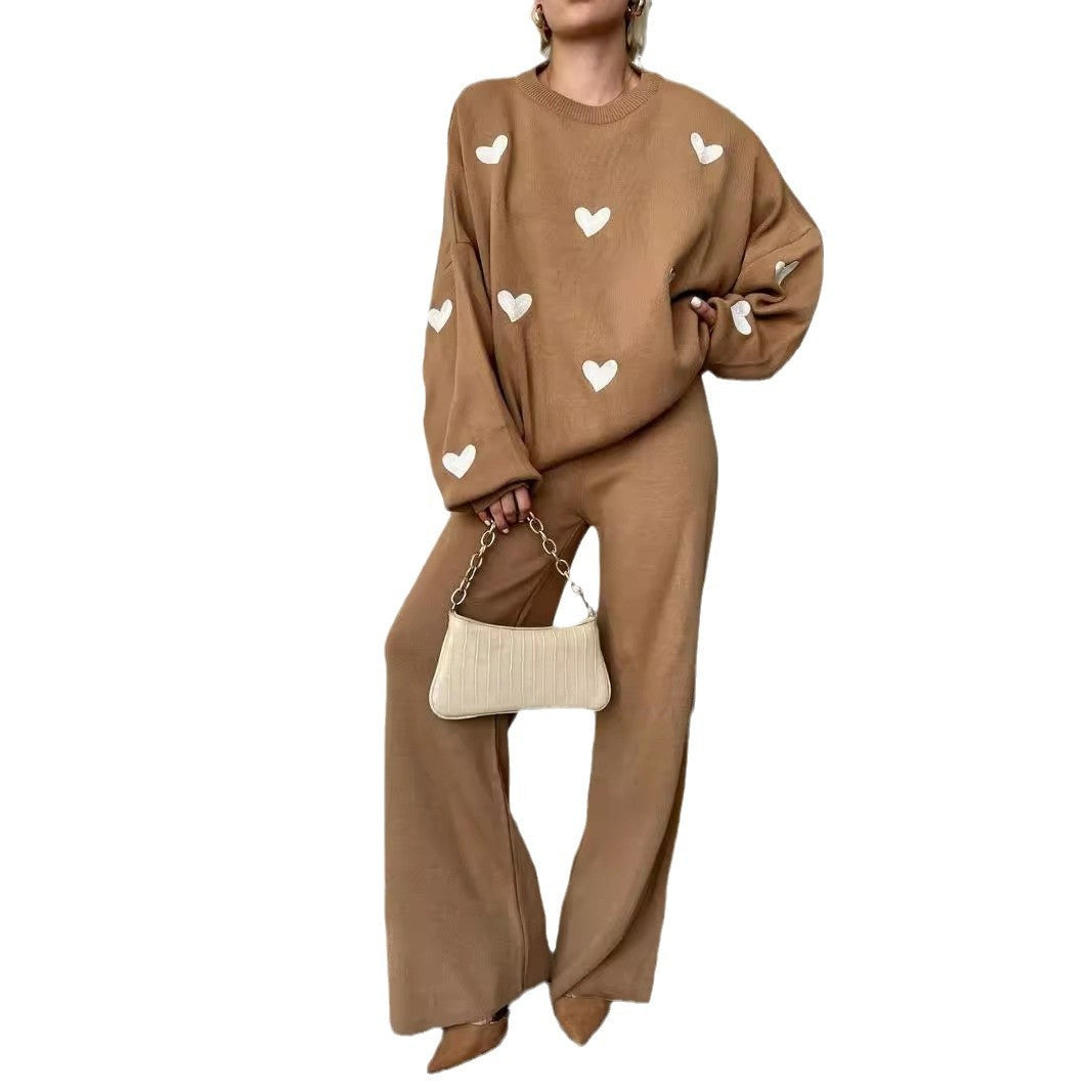 Andrea's™ | Strick-Outfit-Set mit Herzmuster