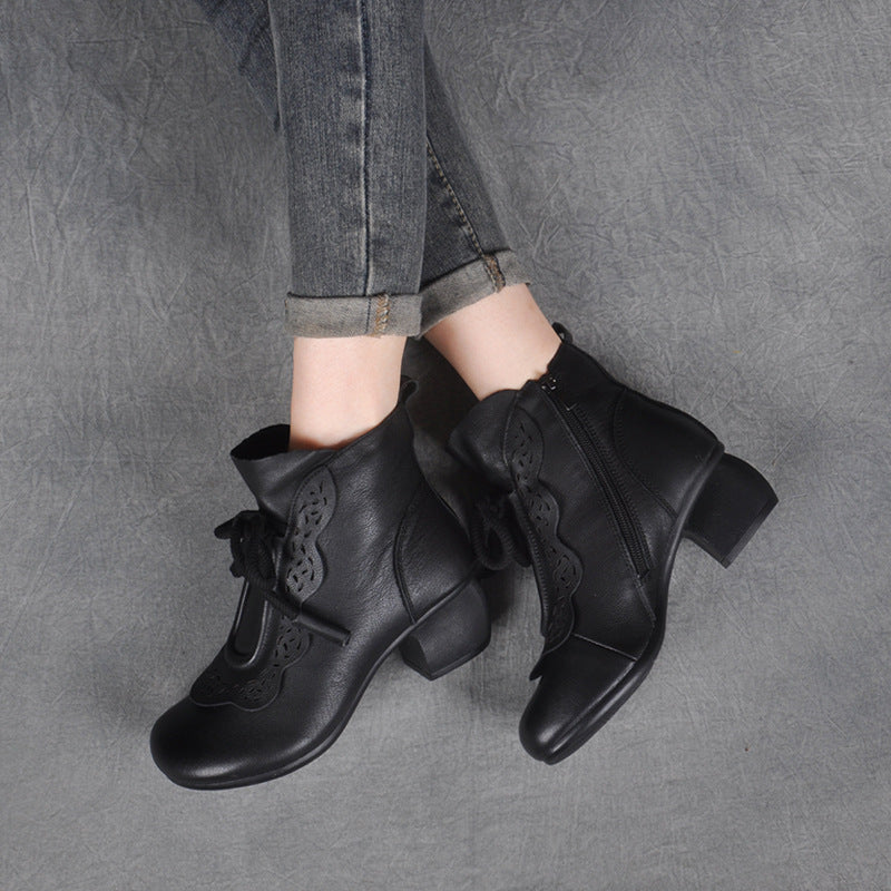 Andrea's™ | Vintage-Stiefeletten mit Zierschnürung und Lochmuster