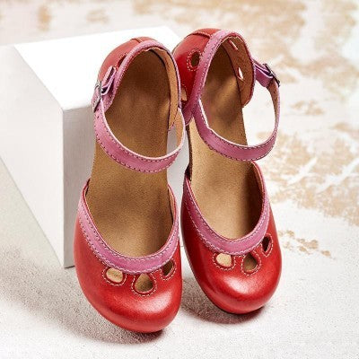 Andrea's™ | Damen Lederschuhe mit massivem Absatz