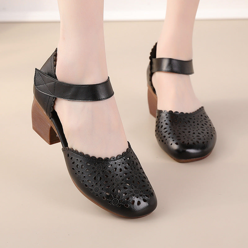 Andrea's™ | Vintage-Lederschuhe mit Lochmuster