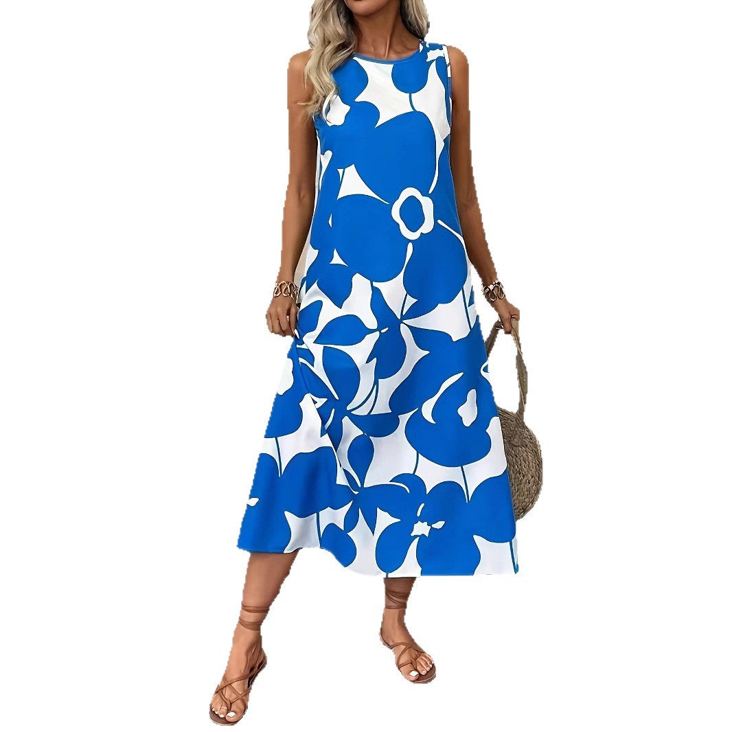 Ärmelloses Sommerkleid von Andrea Serena mit auffälligem Blumenmuster