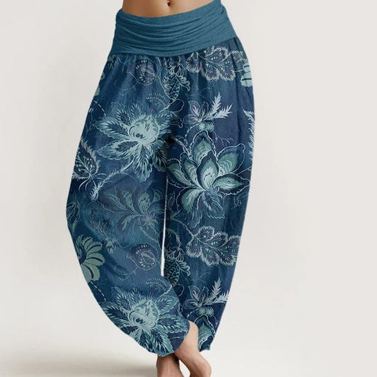 Retro-Hose mit Blumenmuster und weitem Bein von Andrea Serena