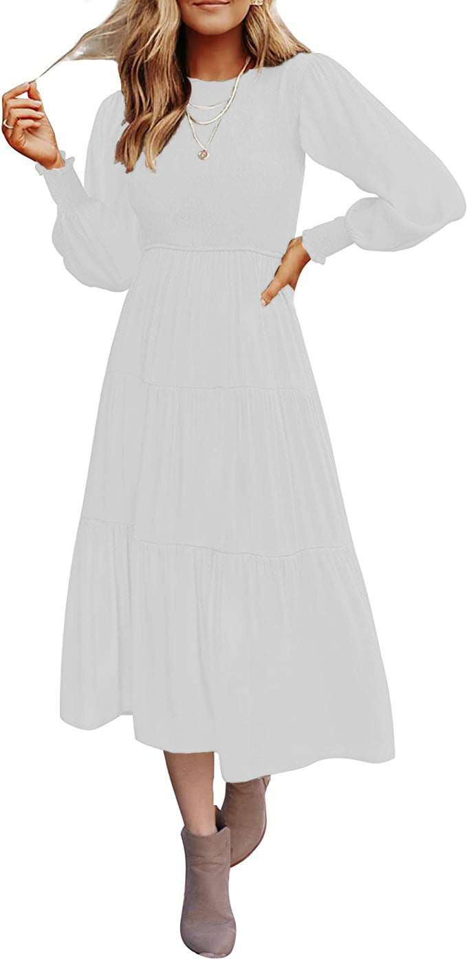 Andrea's™ | Maxikleid mit langen Ärmeln, Falten und Lagen