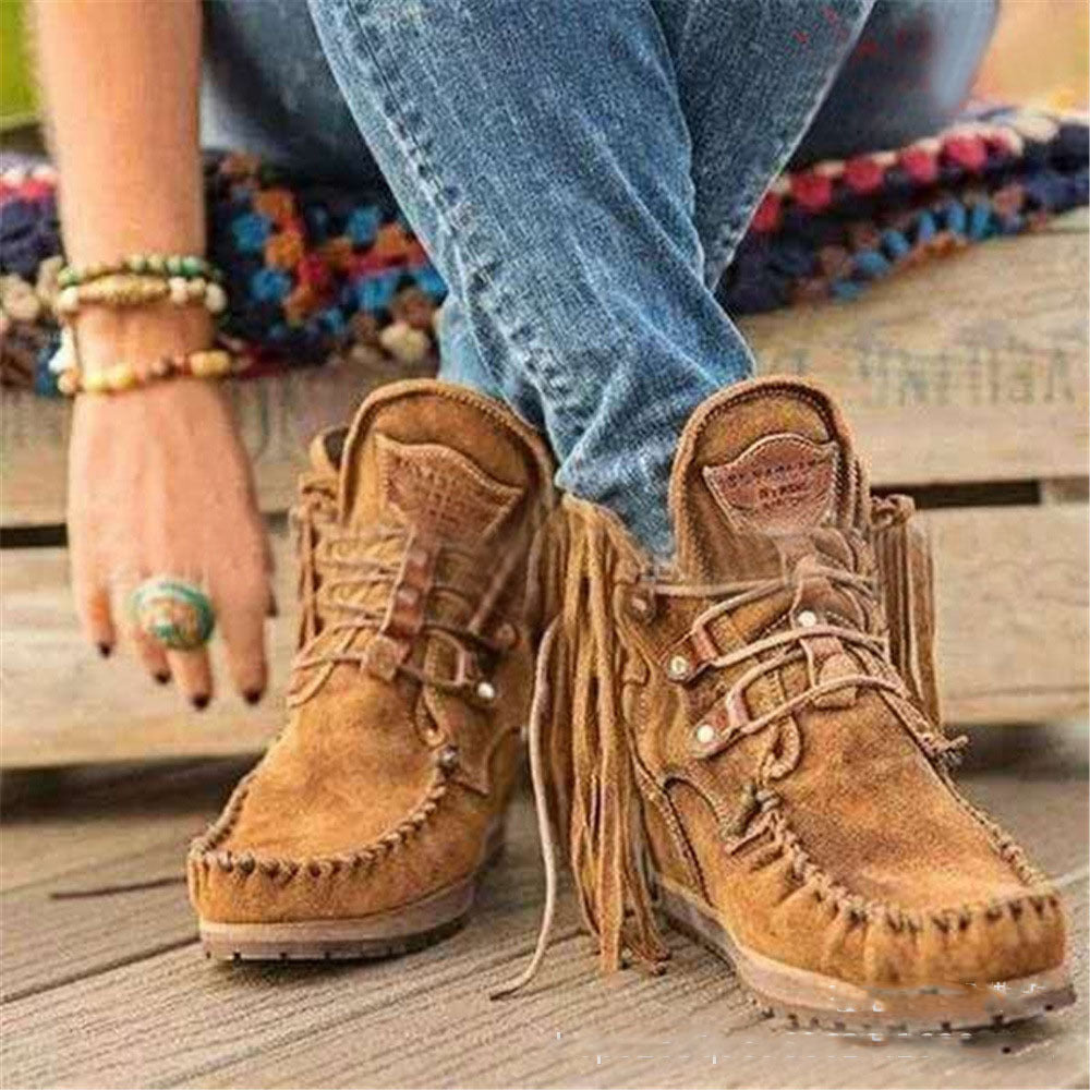 Andrea's™ | Modische kurze Stiefeletten mit Fransen