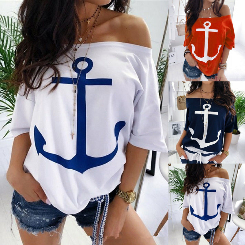 Nautical Anchor Off-Shoulder Top by Andrea Serena