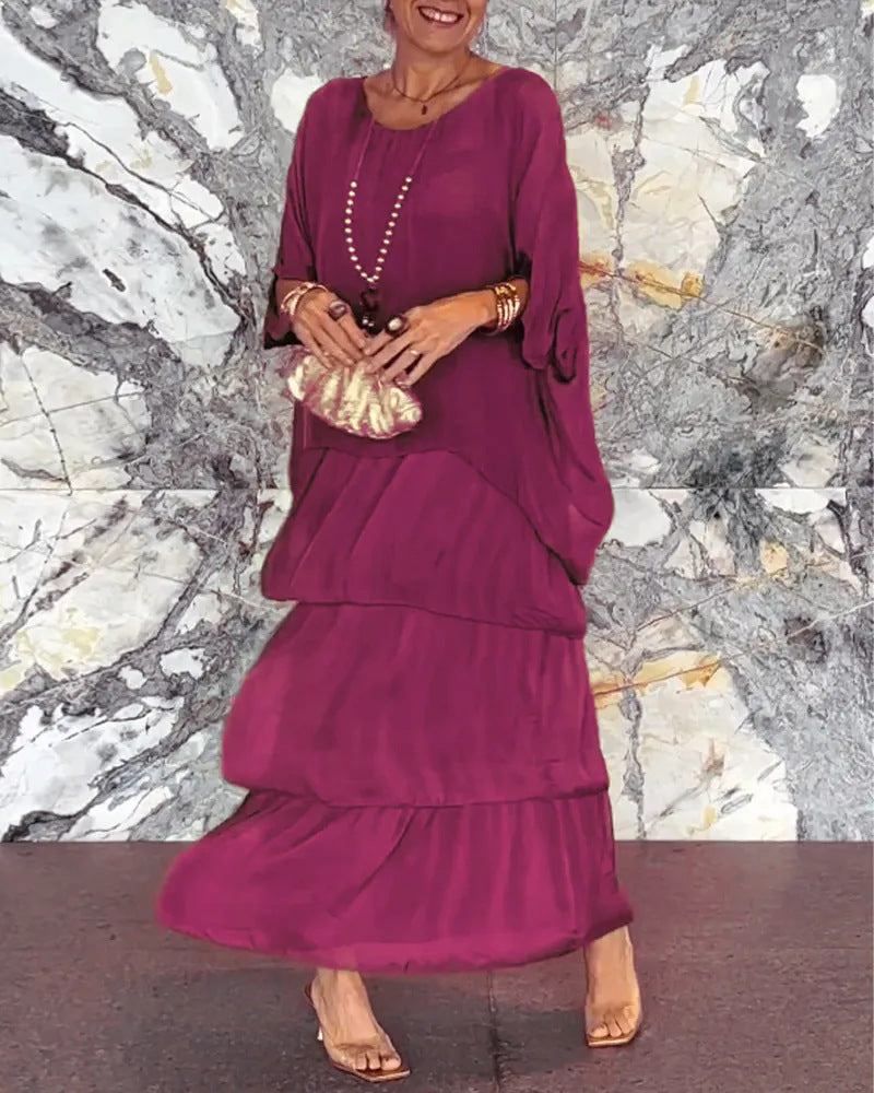 Andrea's™ | Bequemes Lagen-Maxikleid