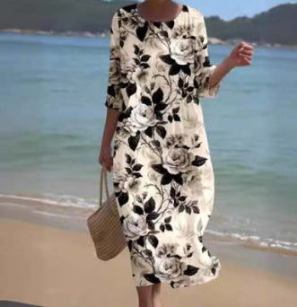 Andrea's™ | Geblümtes Kleid mit Rundhalsausschnitt