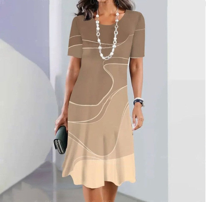 Andrea's™ | Elegantes A-Linien-Kleid mit fließendem Linienmuster