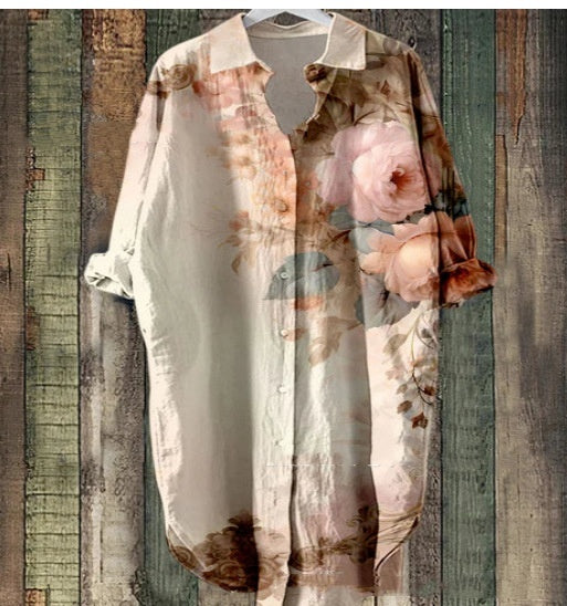 Andrea's™ | Geblümtes Kleid mit langen Ärmeln und Cardigan-Stil