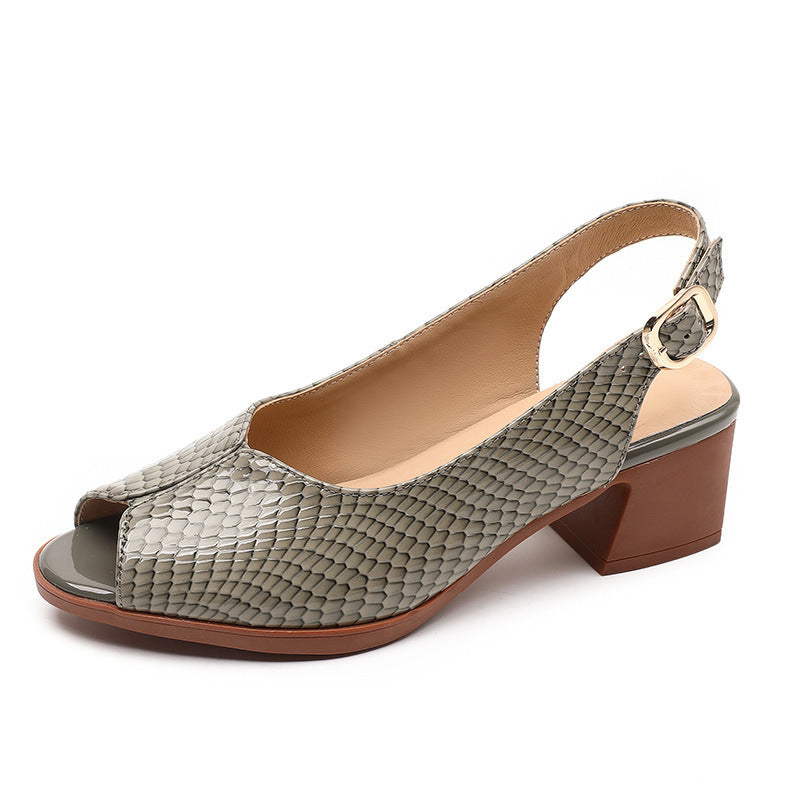 Andrea's™ | Damen-Ledersandalen mit offener Zehenpartie