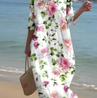 Andrea's™ | Geblümtes Kleid mit Rundhalsausschnitt