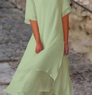 Andrea's™ | Midikleid mit Lagen und kurzen Ärmeln