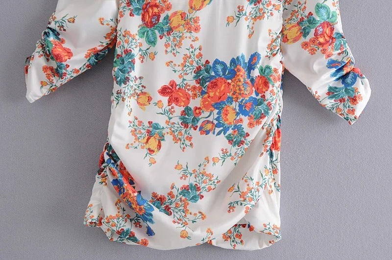 Andrea's™ | Rüschiges, geblümtes Minikleid