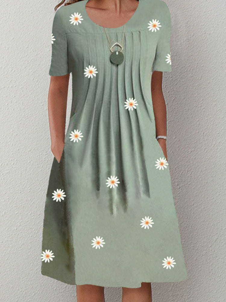 Andrea's™ | Geblümtes Faltenkleid in A-Linie