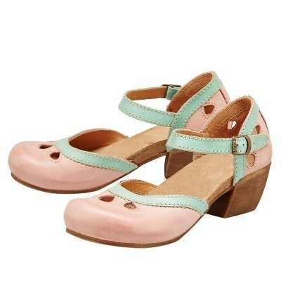 Andrea's™ | Damen Lederschuhe mit massivem Absatz